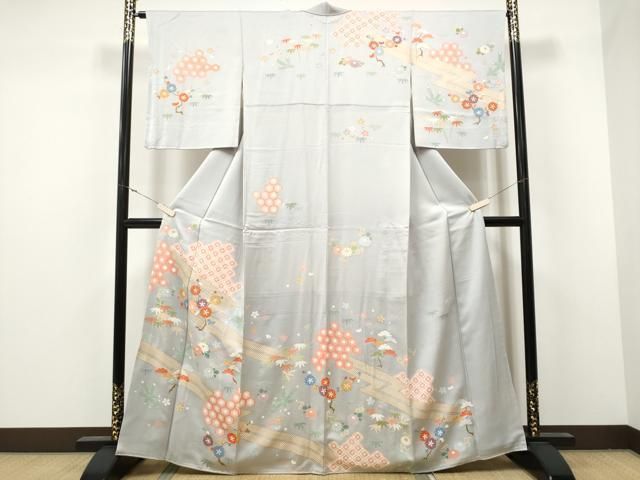 平和屋着物□豪華振袖 御所車枝花文 暈し染め 金彩 正絹 逸品