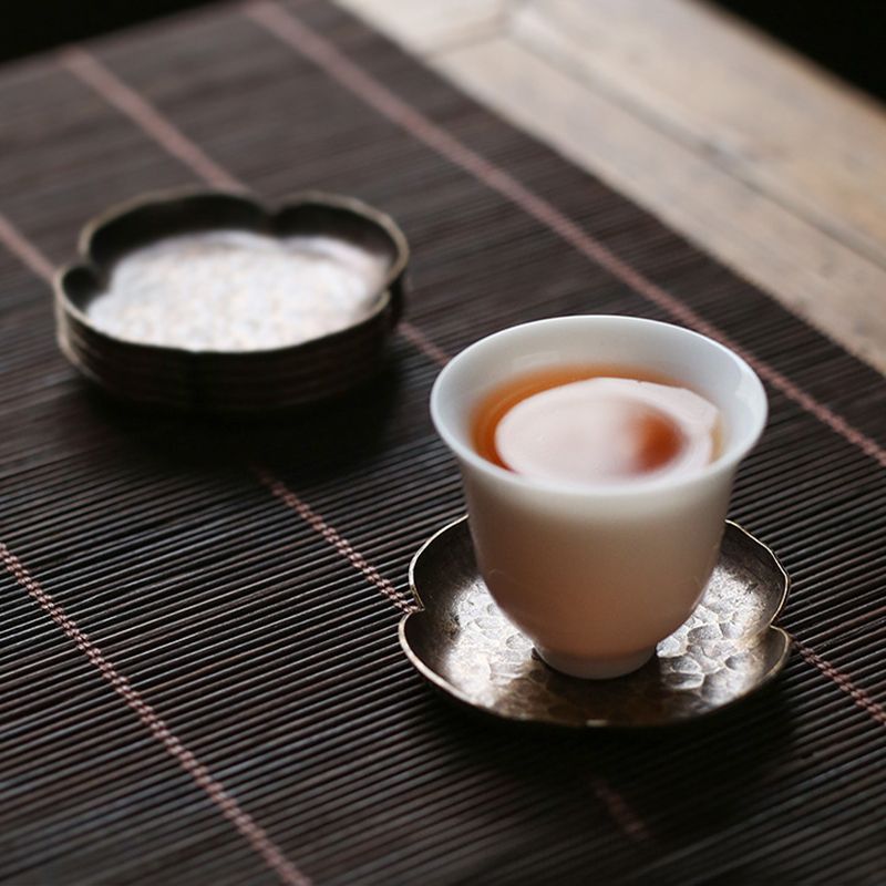 銅製 茶托 3点セット （ハナカイドウ花型） - メルカリ