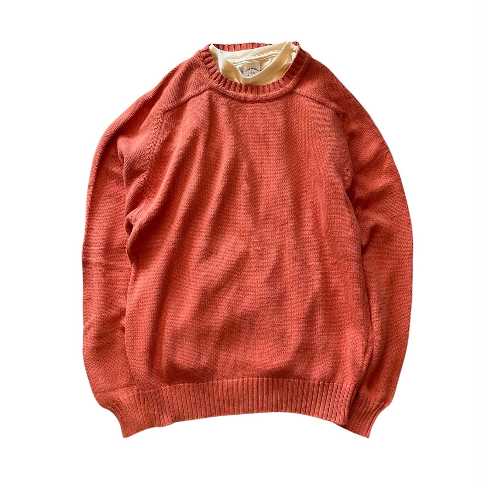 90s LANDS’END セーター ドリフターセーター コットンセーター ランズエンド アメリカ製 F0239