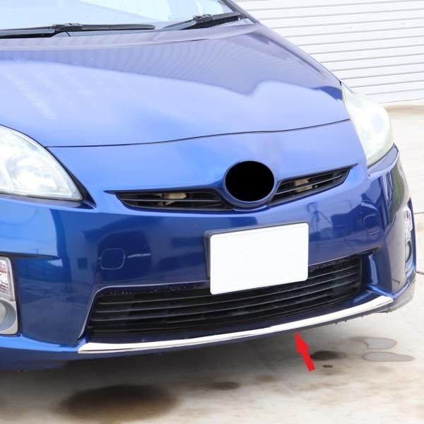 プリウス 30系 前期 ステンレス フロント バンパー モール|リップ スポイラー ガーニッシュ