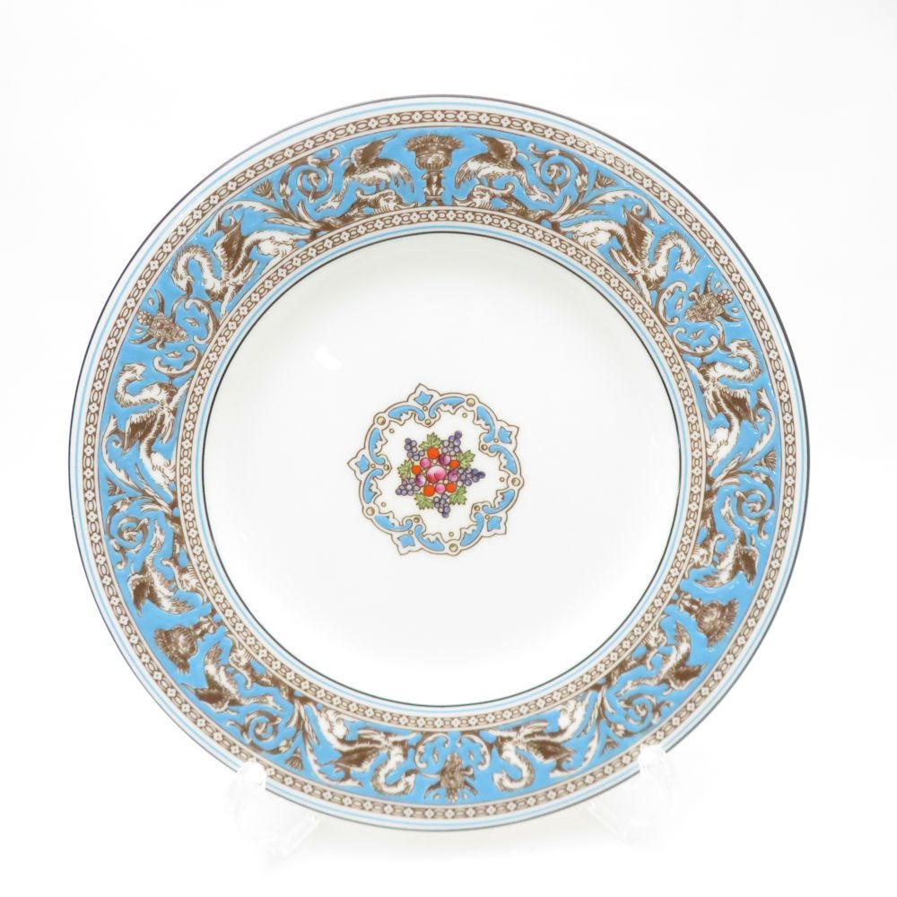 WEDGWOOD ウェッジウッド フロレンティーンターコイズ 中皿 2枚 ペア 22cmプレート パン ケーキ 黒壺 SM4608F2