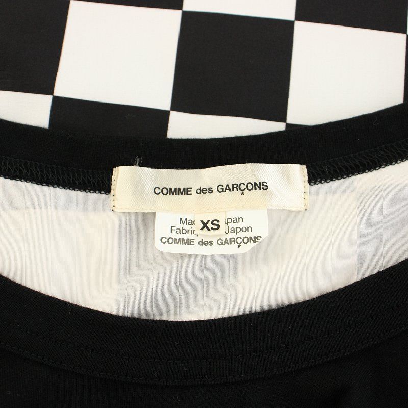コムデギャルソン COMME des GARCONS AD2021 Tシャツ カットソー 半袖 ブロックチェック柄 XS 黒 ブラック 白 ホワイト GH-T020 /YT レディ コムデギャルソン COMME des GARCONS AD2021 Tシャツ カットソー