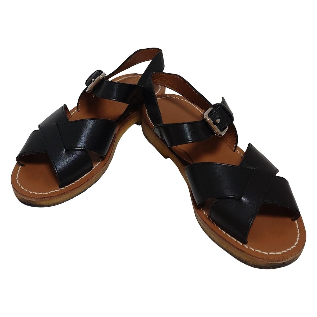 MargaretHowell マーガレットハウエル サンダル 37 レディース - 黒 レザー