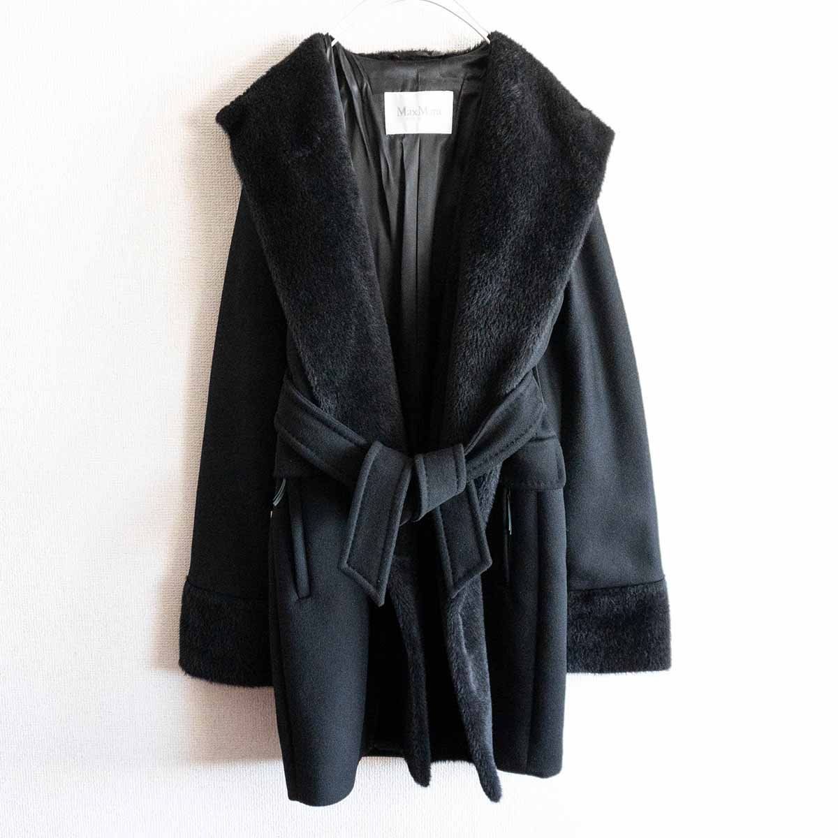 最高級/白タグ】 MAX MARA【ウール×カシミヤ×アルパカ ベルテッド