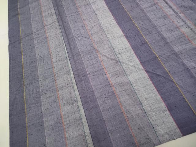 平和屋着物▽上質な紬 単衣 縞 正絹 逸品 未使用 CAAV3745dy 平和