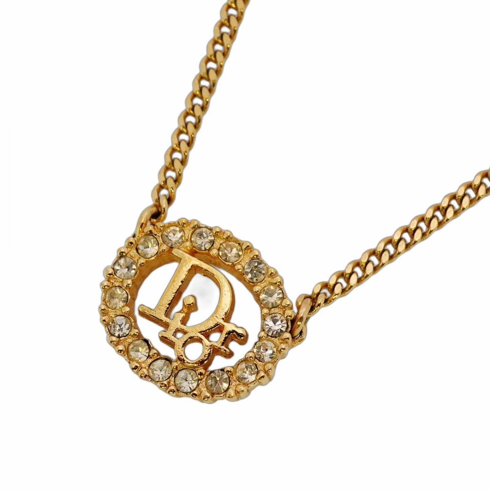 クリスチャンディオール　ネックレス　ラインストン　ゴールドプレート Christian Dior - クリスチャン・ディオール Christian Dior