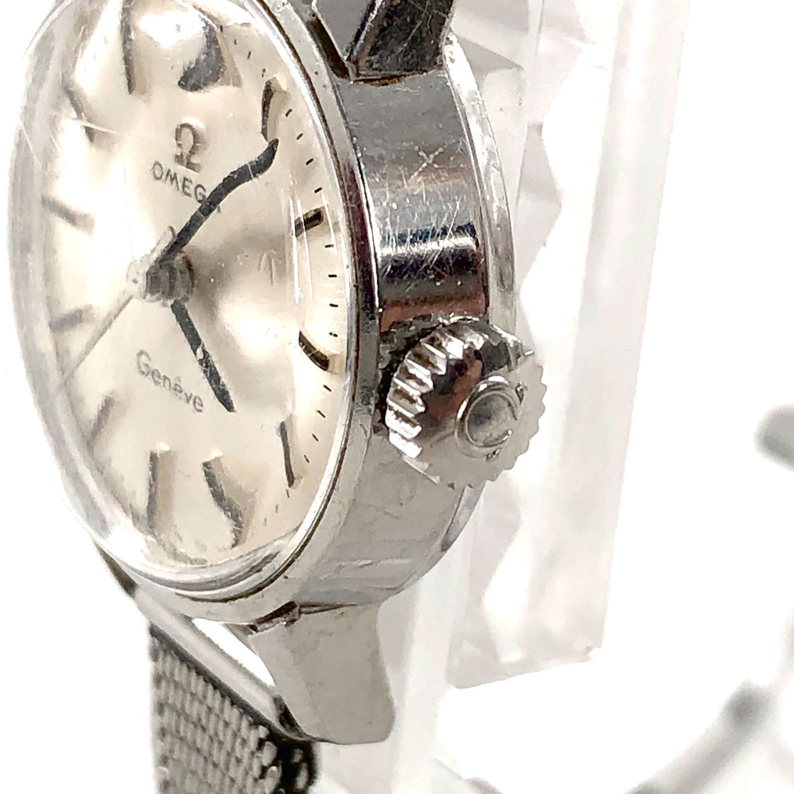 OMEGA オメガ Geneve ジュネーブ SS/手巻き シルバー文字盤レディース 