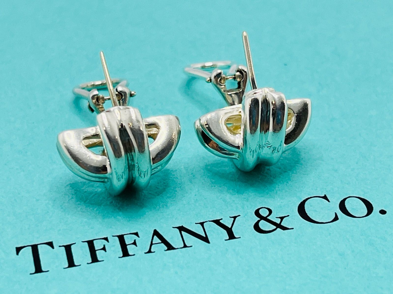 Tiffany & Co. ピアス a041 送料無料 Tiffany&Co. 美品 ティファニー 1990 シグネチャー