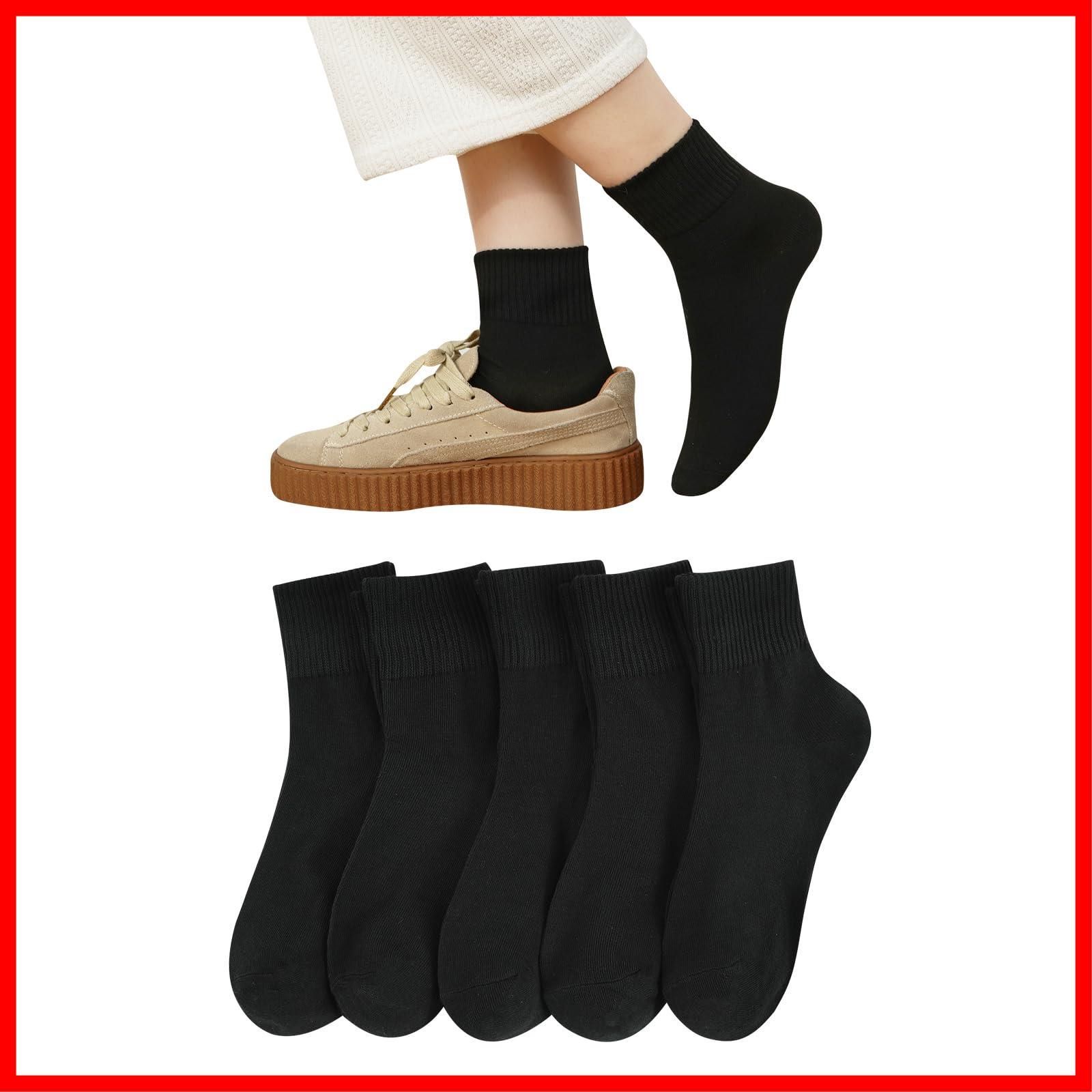 【新着商品】中厚手 カジュアルソックス クルーソックス 可愛い靴下 綿 女性用 おしゃれ くつした カラフルソックス スーポツ 5足/10足セット 長め 春夏秋 蒸れない レディース 秋冬くつ下室内 靴下 アウトドア [DAMILY] 22-25cm