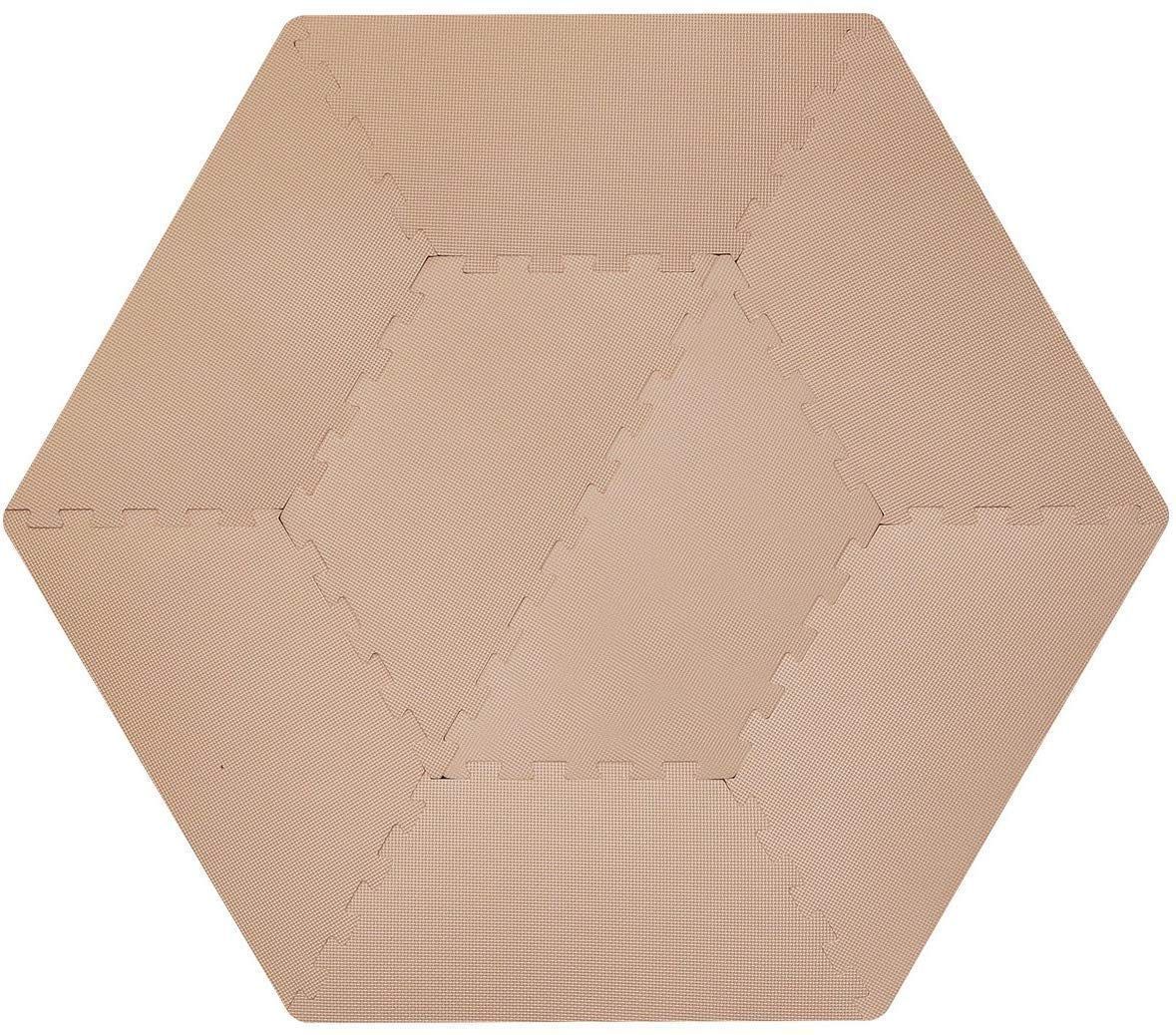 [新品・未使用]六角形ソフトベビーサークル M用 ジョイントマット 【ベージュ】 床暖房対応 防音 キズ防止 断熱効果 衝撃吸収 抗菌