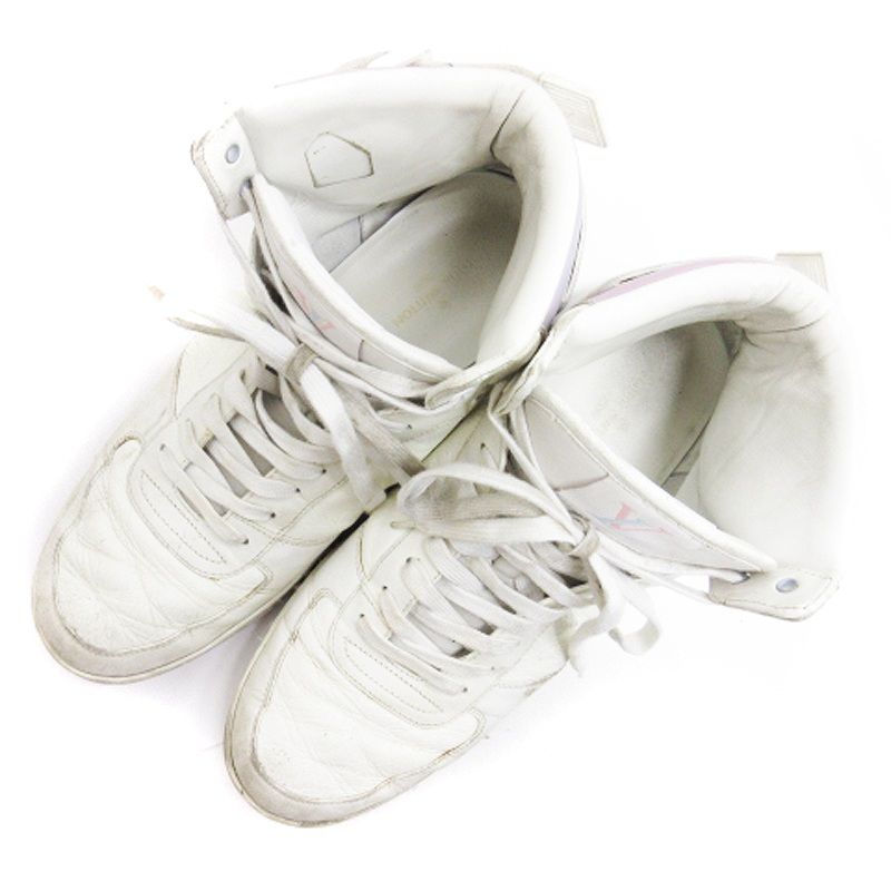 ルイヴィトン ハイカットスニーカー リヴォリライン レザー 白 サイズ27cm ルイヴィトン リヴォリライン ハイカット スニーカー ホワイト 7.5 27cm