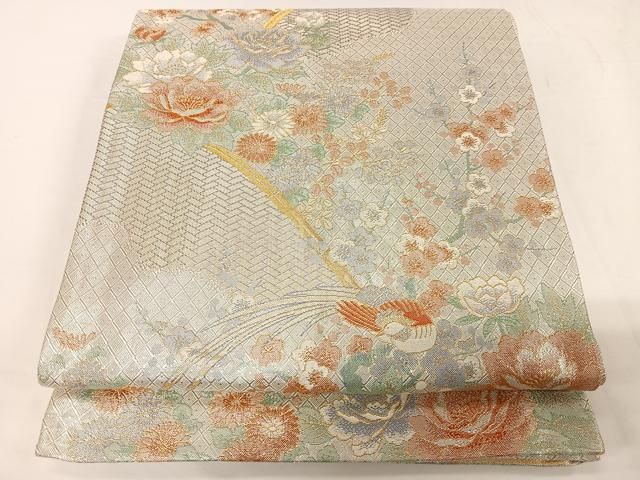 逸品 唐織 能衣唐草文 正絹六通柄袋帯 古典柄 花菱 蔓唐花