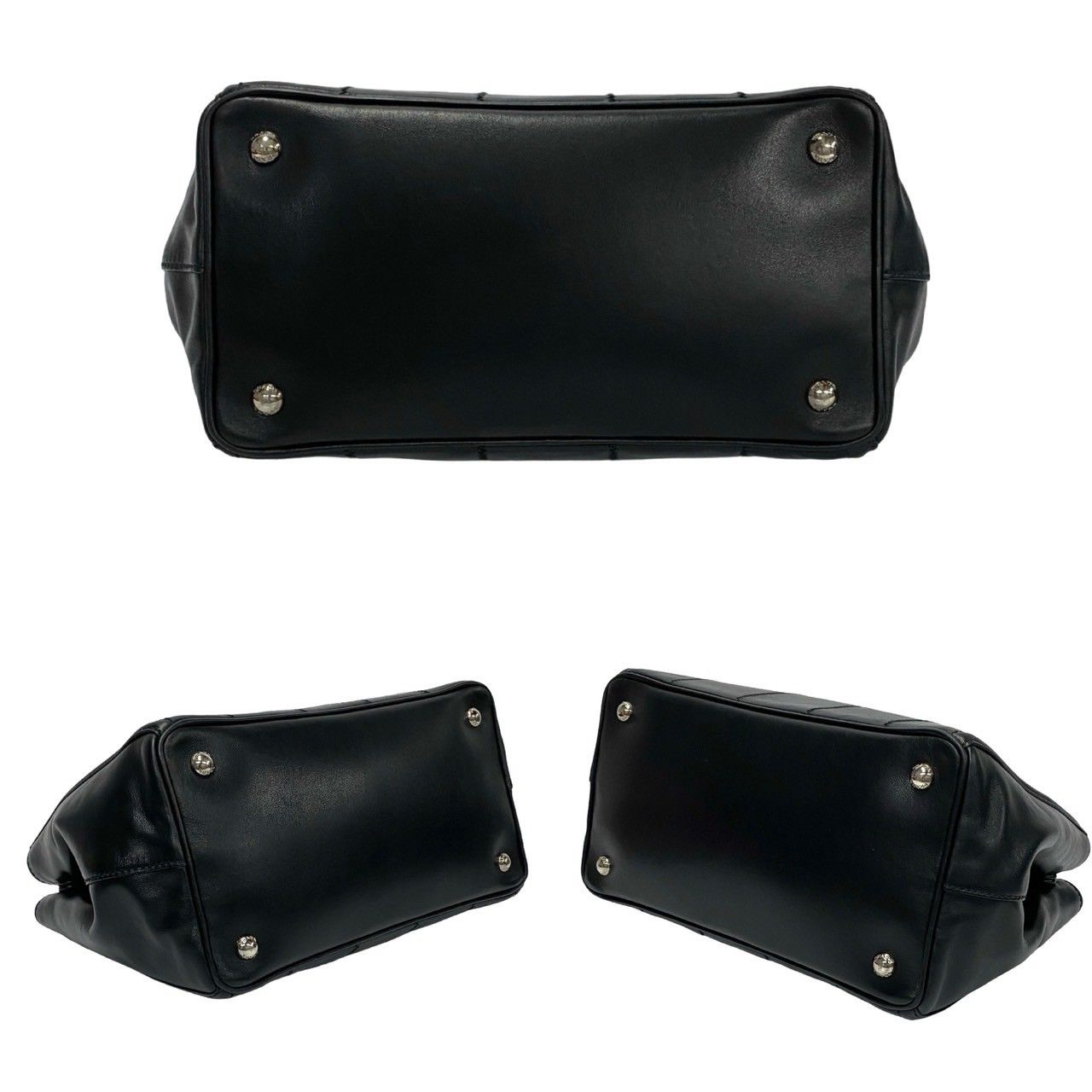 ほぼ未使用 希少品 PRADA プラダ ロゴ 金具 カナパ レザー 本革 2way 