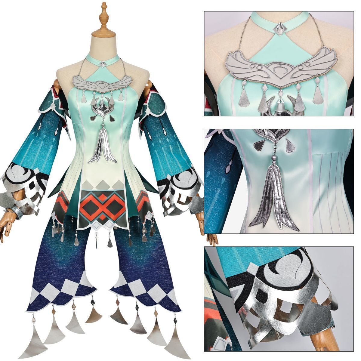 新品未使用 原神「翦玉編春・藍硯」コスプレ衣装 豪華フルセット