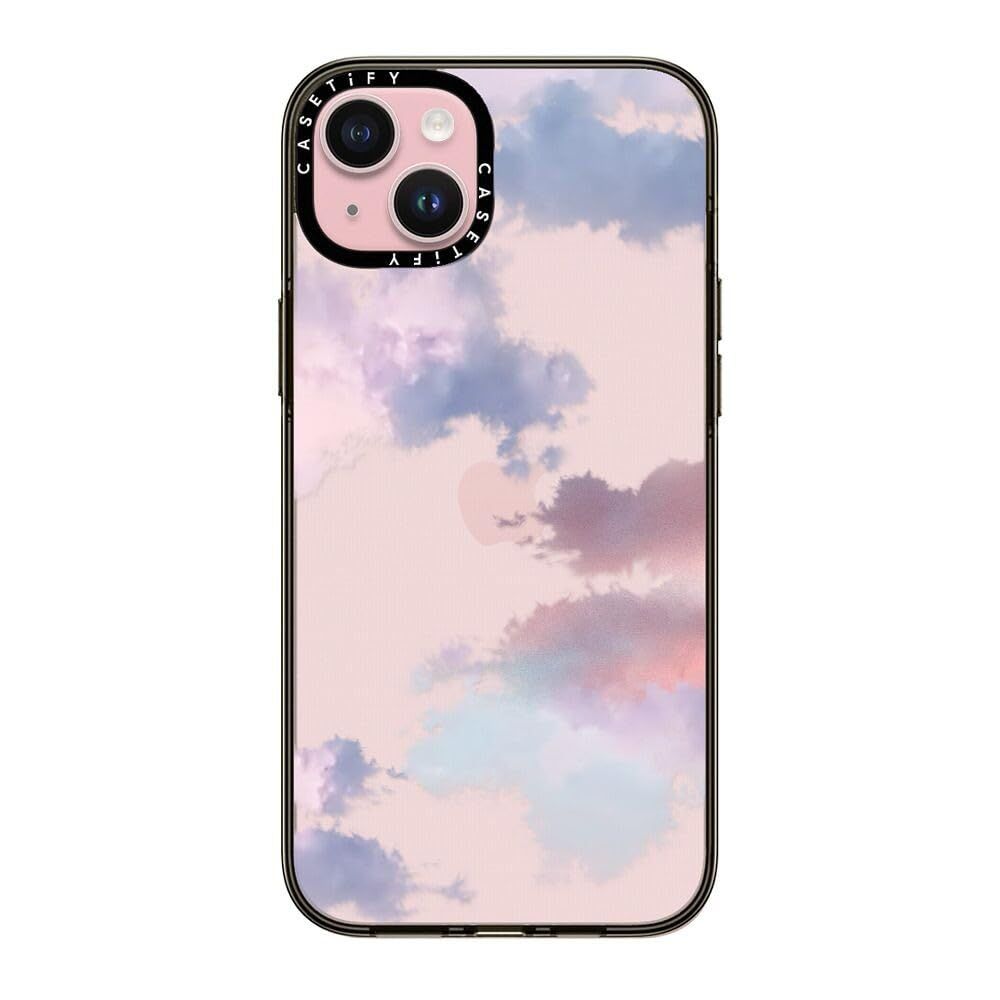 【特価商品】Plus ケース 15 MIL規格準拠 2x iPhone MIL-STD-81G 1.2mからの落下テストをクリア - コンパクト Clouds - CASETiFY クリア ブラック