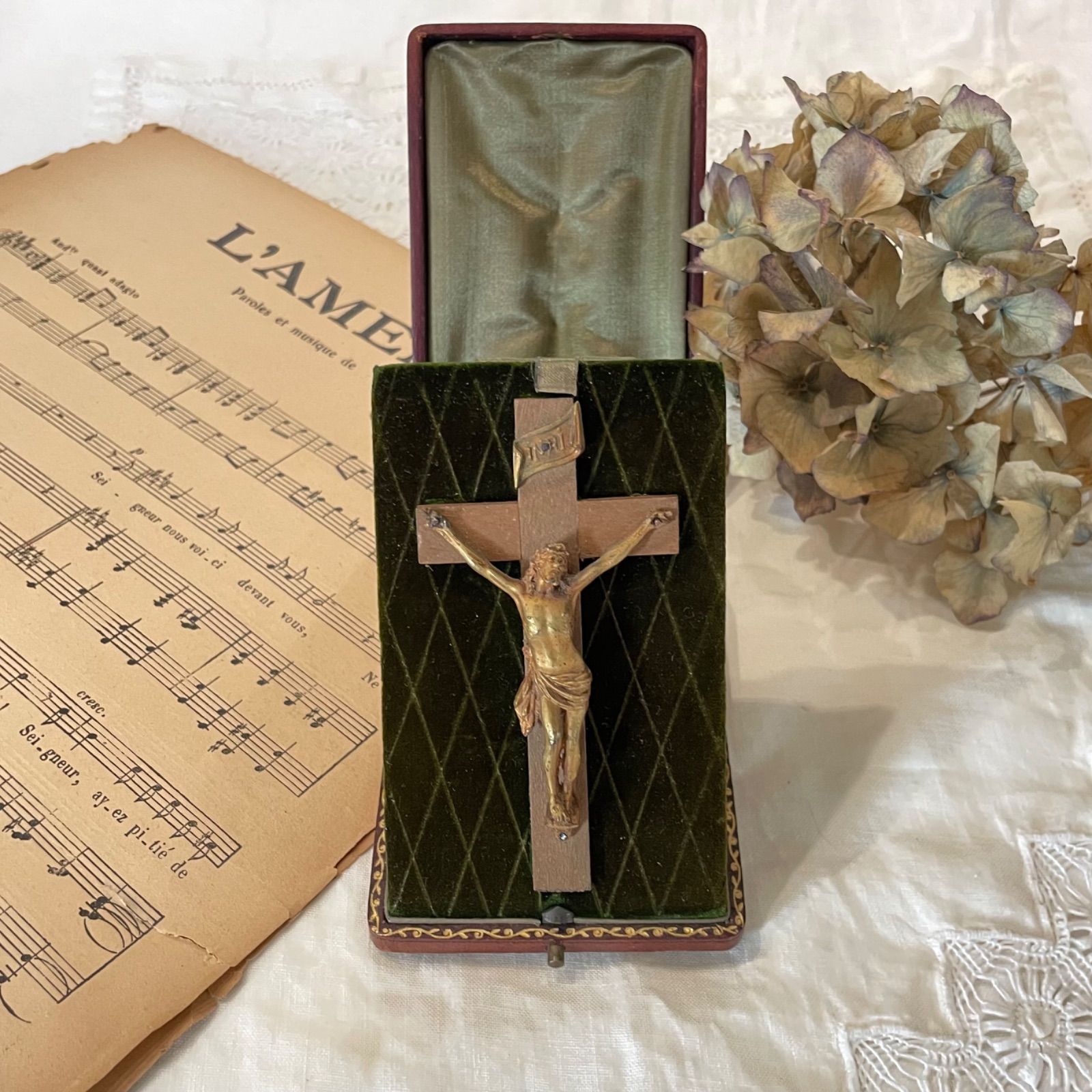 アンティーク オブジェ キリスト ブロカント 宗教 インテリア 雑貨 石膏