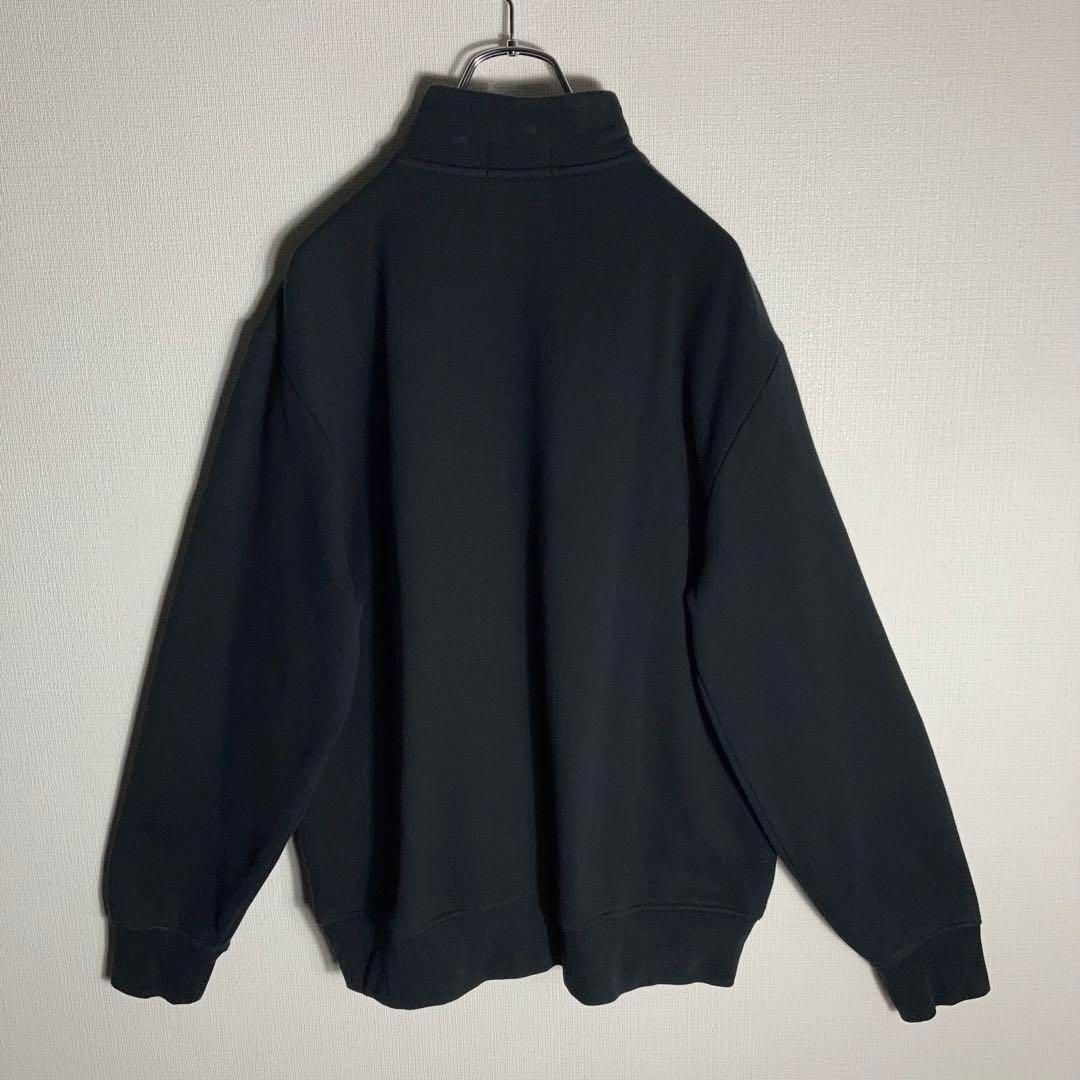 Ralph Lauren ハーフジップ　ブラック　刺繍ロゴ　XL 極美品 2XLサイズ】RALPH LAUREN ハーフジップスウェット 刺繍ロゴ 黒