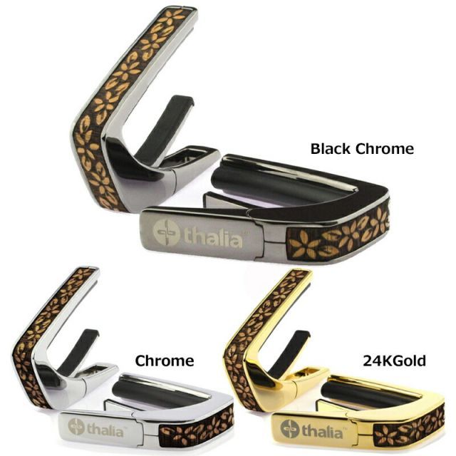 タリア カポ Thalia Capos DELUXE Series Hawaiian Koa Plumeria Lei ギター 12インチフレットパッド付属