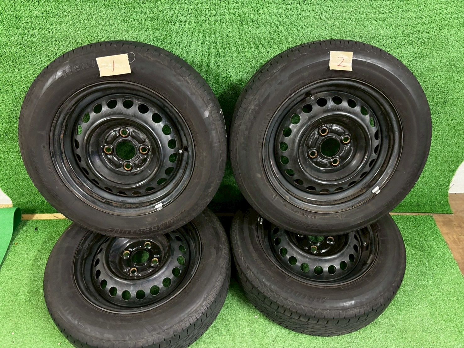 ホンダ フィット GE6 サマータイヤ 鉄チンホイール 4本セット 175|65|14 み