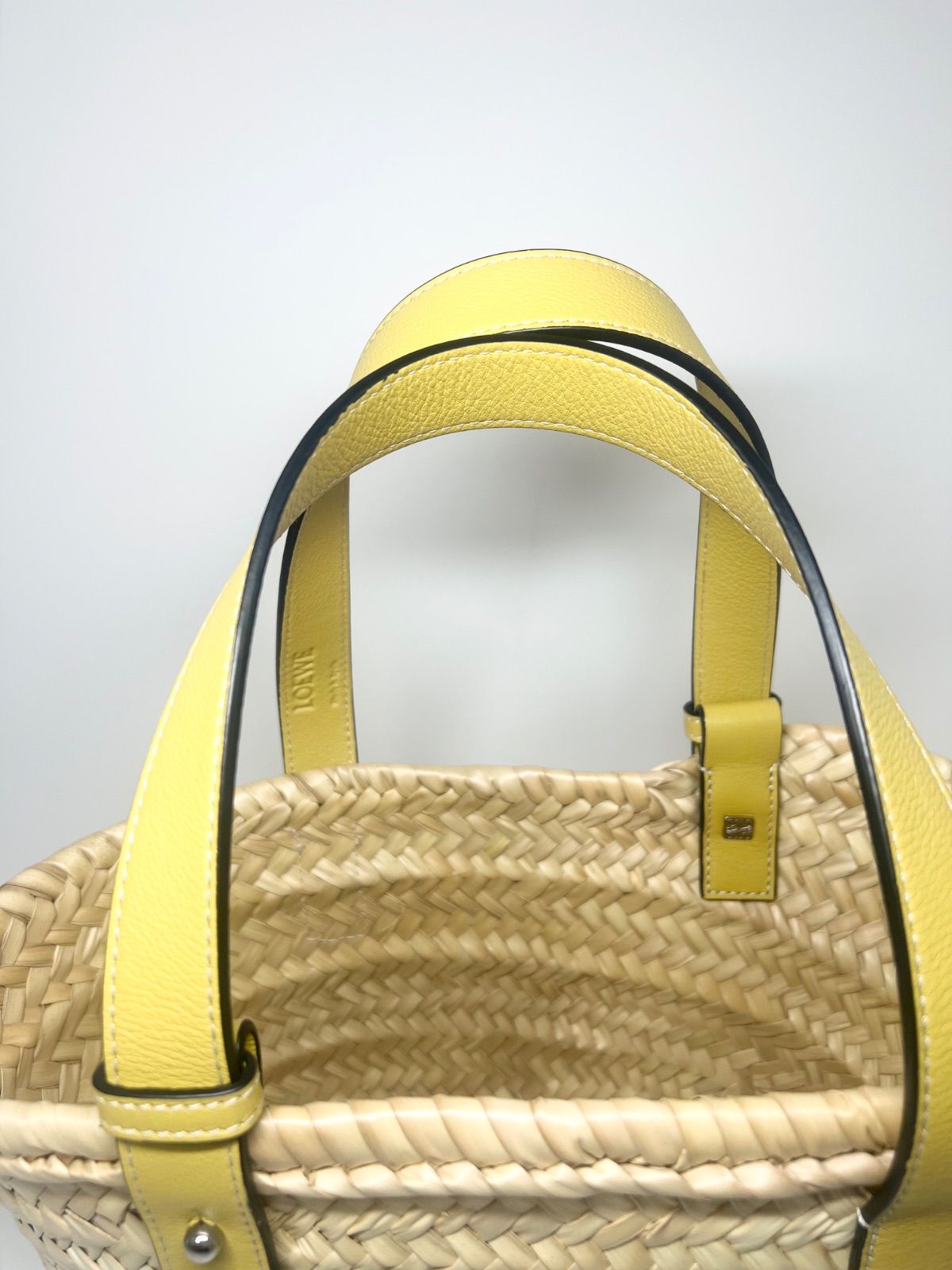 【美品】LOEWE バスケットバック スモール イエロー LOEWE - 美品 ロエベ LOEWE バスケットバッグ かごバッグ