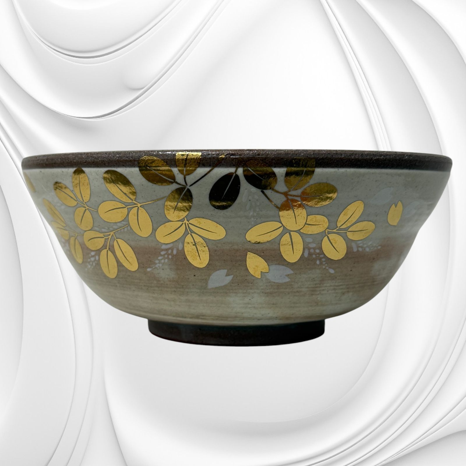 未使用品】たち吉 金彩草花 盛鉢 橘吉 和食器 大皿 木箱入り