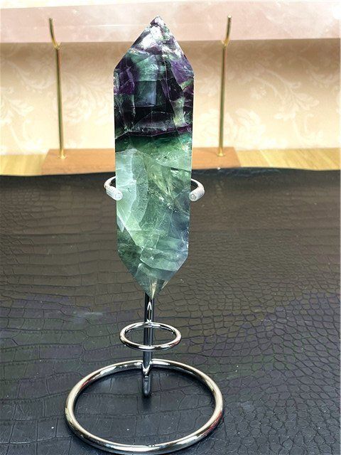 1.6Kg 家具・インテリア 173mmAAA級☆天然フローライト六角柱B86F2/67F09A