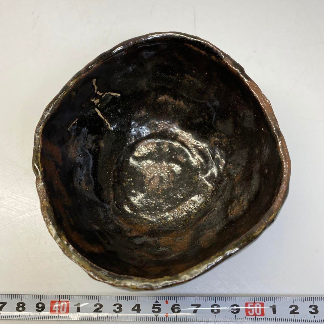 常滑焼　名工　滝田椿渓　茶碗　木箱付　横幅約11㎝　東Y6-0705② 常滑焼 名工 滝田椿渓 茶碗 木箱付 横幅約11㎝ 東Y6-0705②