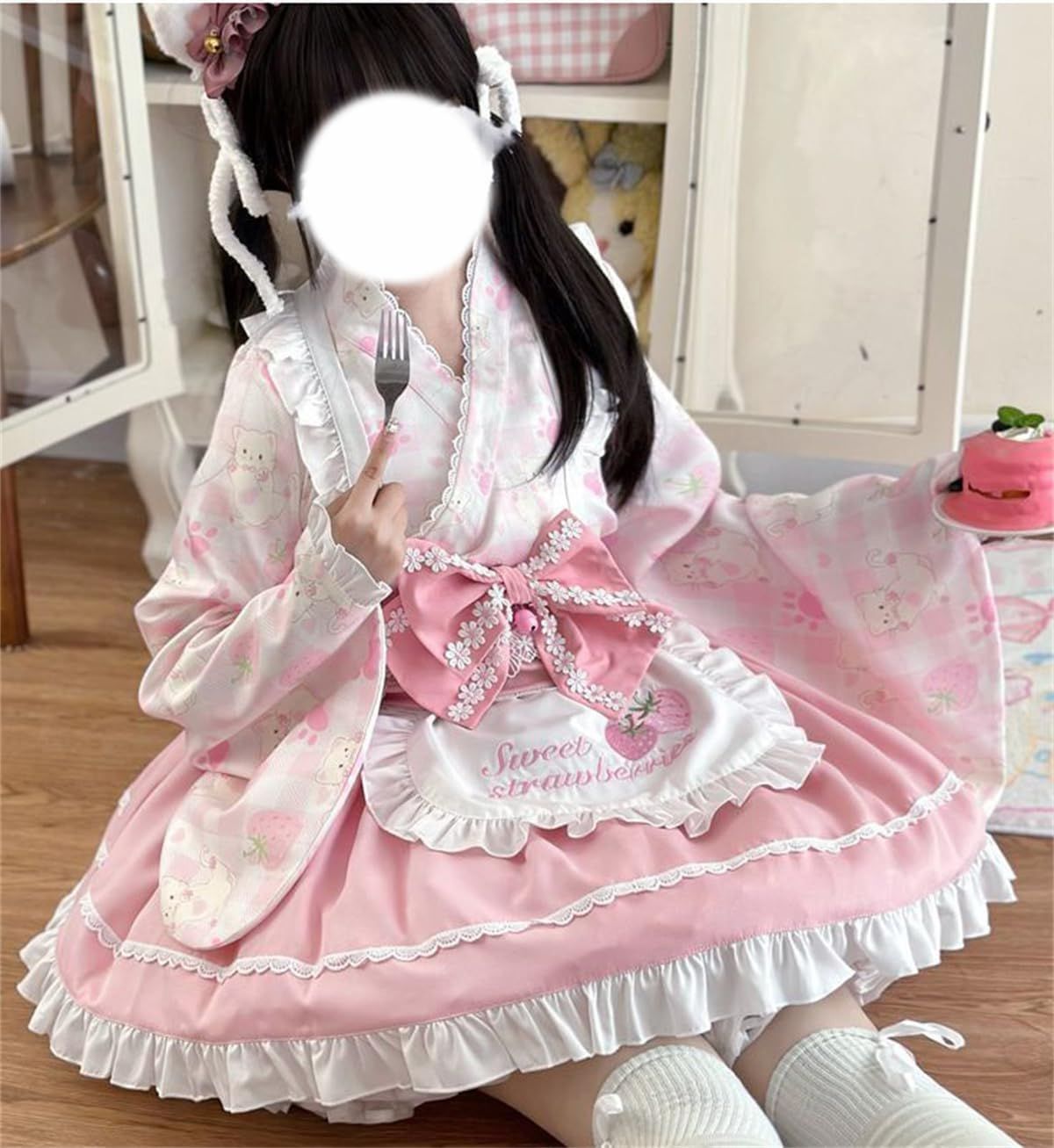 ピンク フリル付きロリータドレス 半袖 ゆめかわいい 姫 お嬢様 森ガール 仮装 Amazon.co.jp: [SSUPTEMBER2] ワンピース ロリータ ゴスロリ
