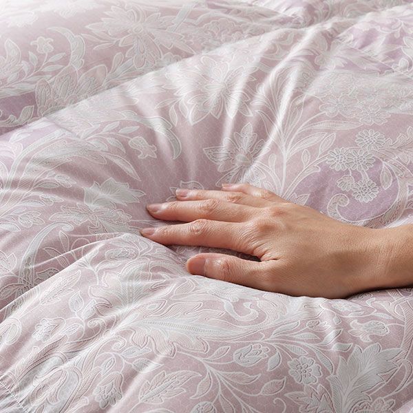 羽毛布団 掛け布団 リサイクル ダウン 75％ ダブル ピンク ペイズリー