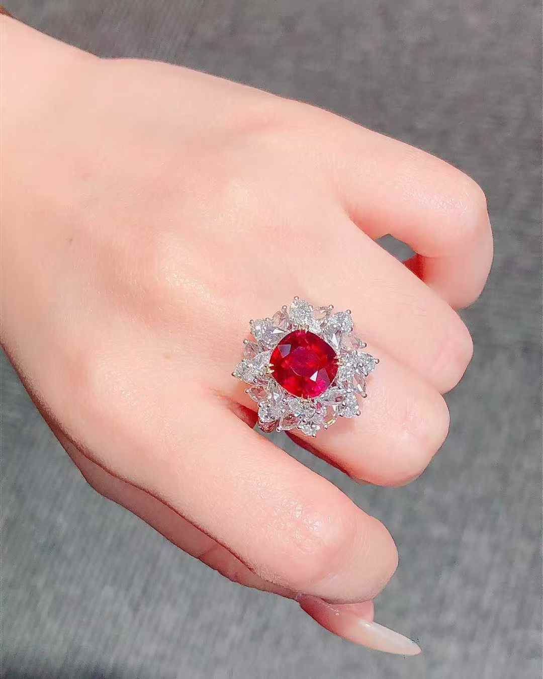 買取店】K24 純金 日本製 梅の花 和彫り 甲丸リング 20.5号 5.6g C2079