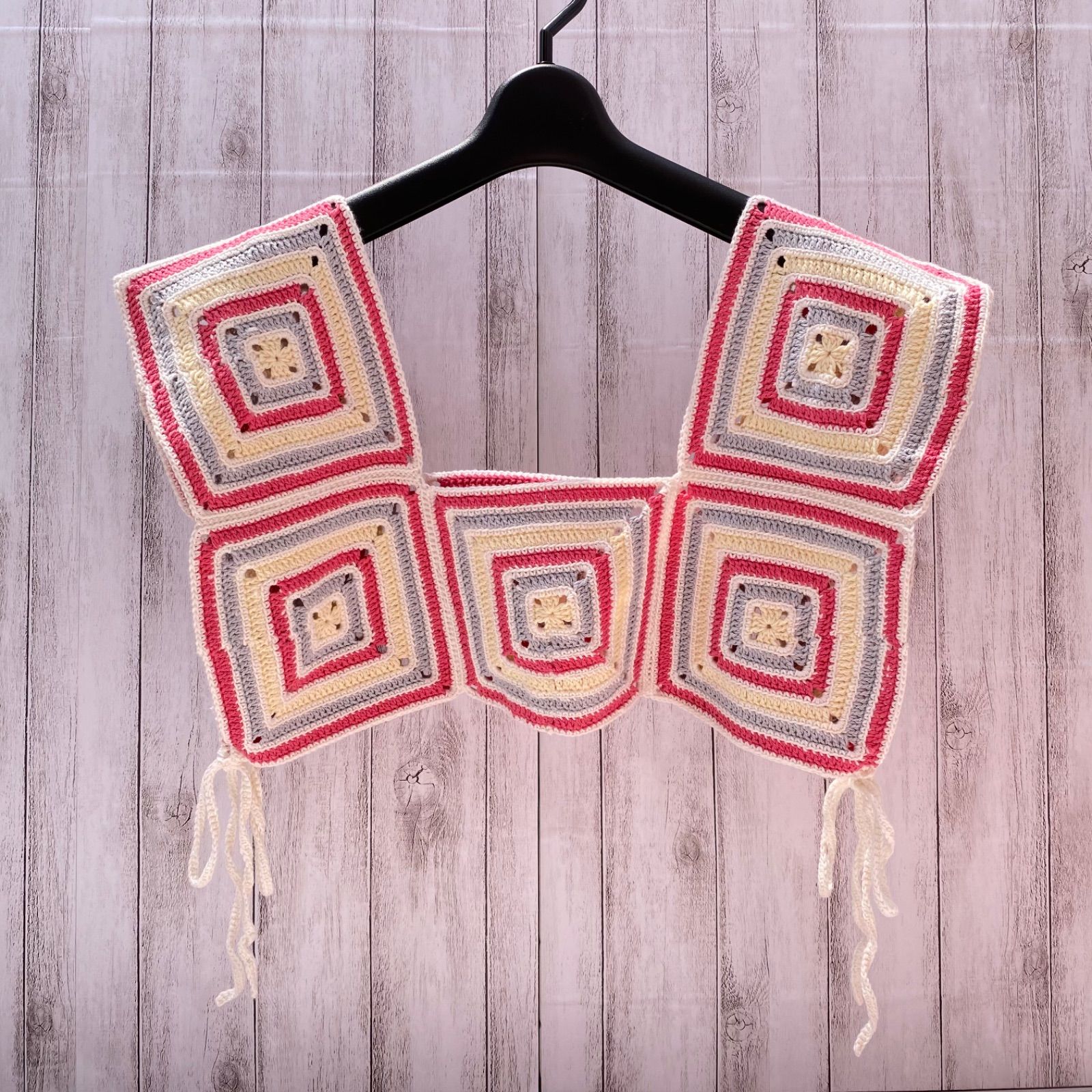 ハンドメイド　グラニースクエア　ビスチェ ハンドメイド グラニースクエア クロシェ ビスチェ 3121006 ベスト