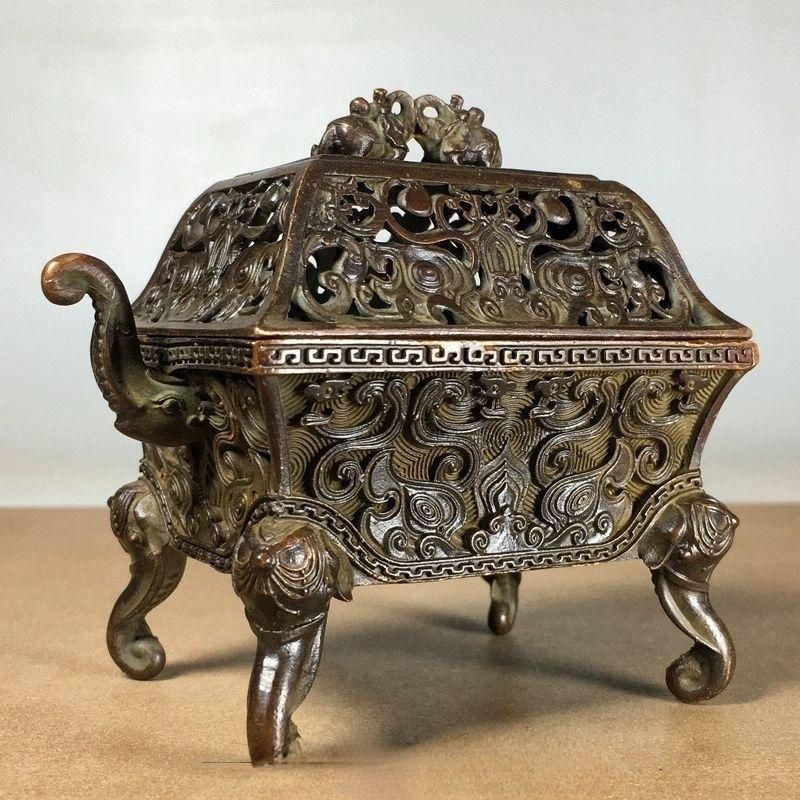 新作商品 銅製 双象香炉 メルカリ - 置物 工芸品 装飾品 香道具 供香挿炉 工芸品