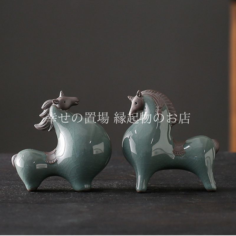 新品・未使用】唐馬 開運馬 置物 オブジェ インテリア 風水 開運
