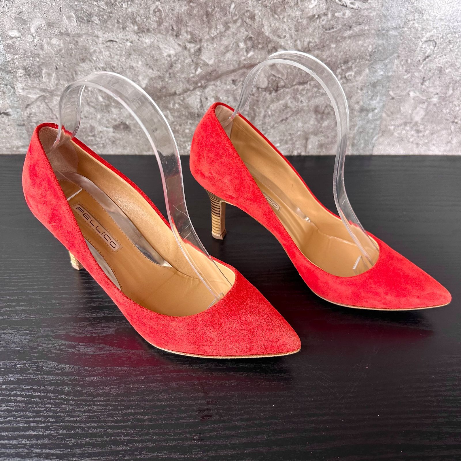 PELLICO オレンジスエード パンプス 37 24cm イタリア製 PELLICO オレンジスエード パンプス 37 24cm イタリア製