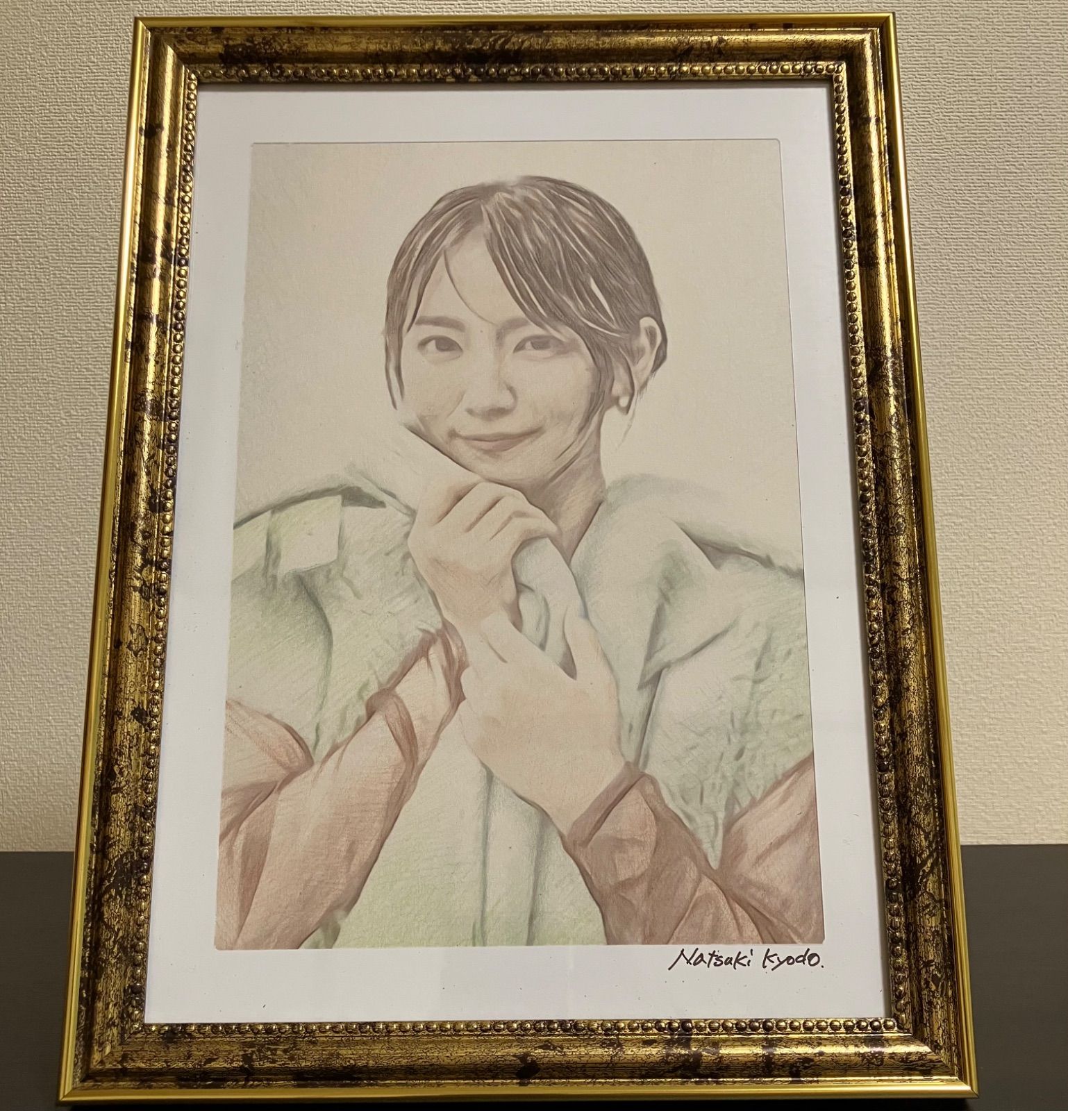 女優画21 額装品 額縁寸法32.7㎝×24.0㎝×1.5㎝ 定款