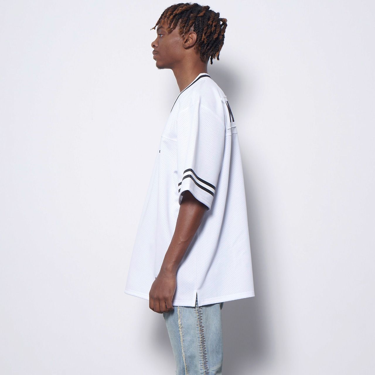 MLVINCE メルヴィンス S/S FOOTBALL SHIRT WHITE 半袖 メッシュ