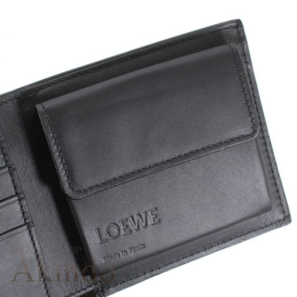 新品】LOEWE ロエベ 財布 二つ折り ブラック グレー 黒 メンズ バイ 