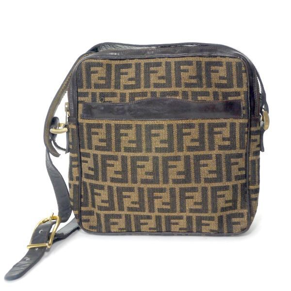 FENDI Vintage ズッカ柄スクエアショルダーバッグ（茶） - メルカリ