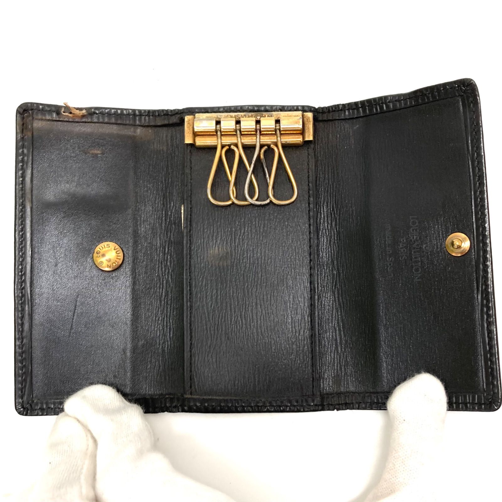 『K』ルイヴィトン　エピ　ミュルティクレ　キーケース4連　黒 LOUIS VUITTON ルイヴィトン 4連キーケース エピ ミュルティクレ