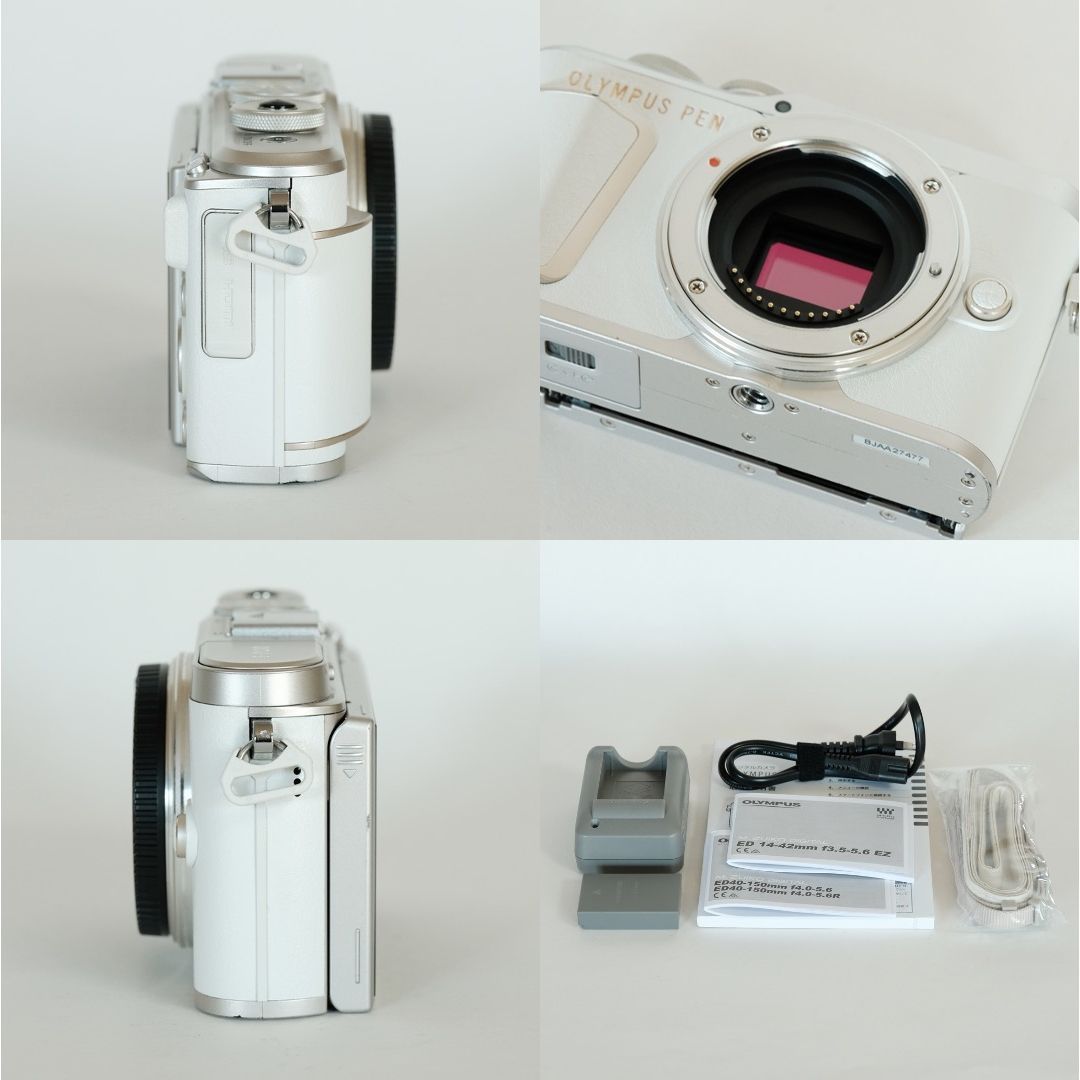 美品] OLYMPUS PEN E-PL10[EZダブルズームキット ホワイト] / マイクロ 