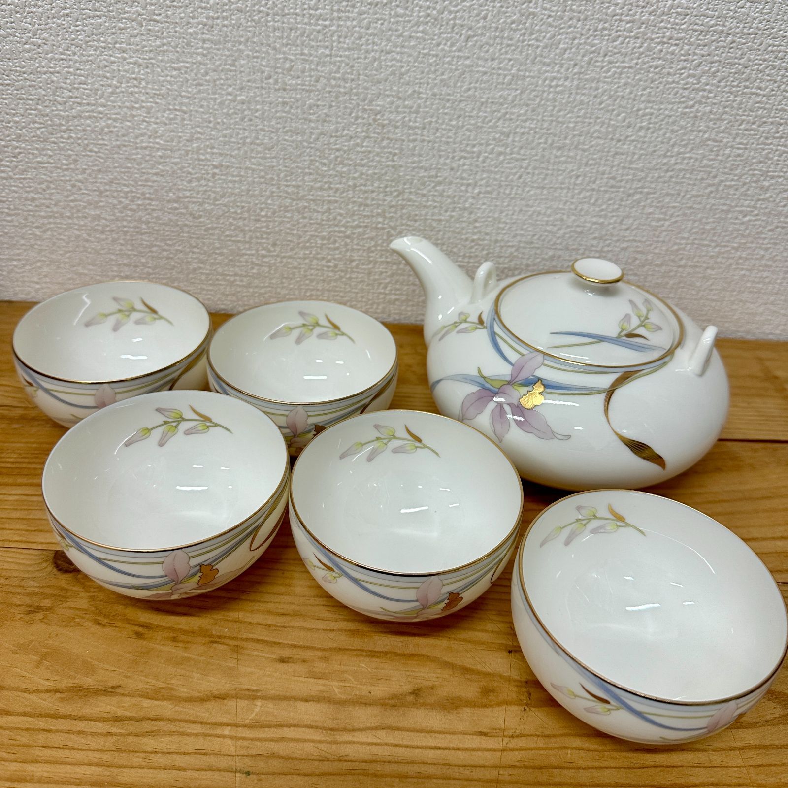 HOYA CHINA 保谷チャイナ 保谷謹製 蘭 茶器揃 急須＆湯呑5客セット！ - メルカリ