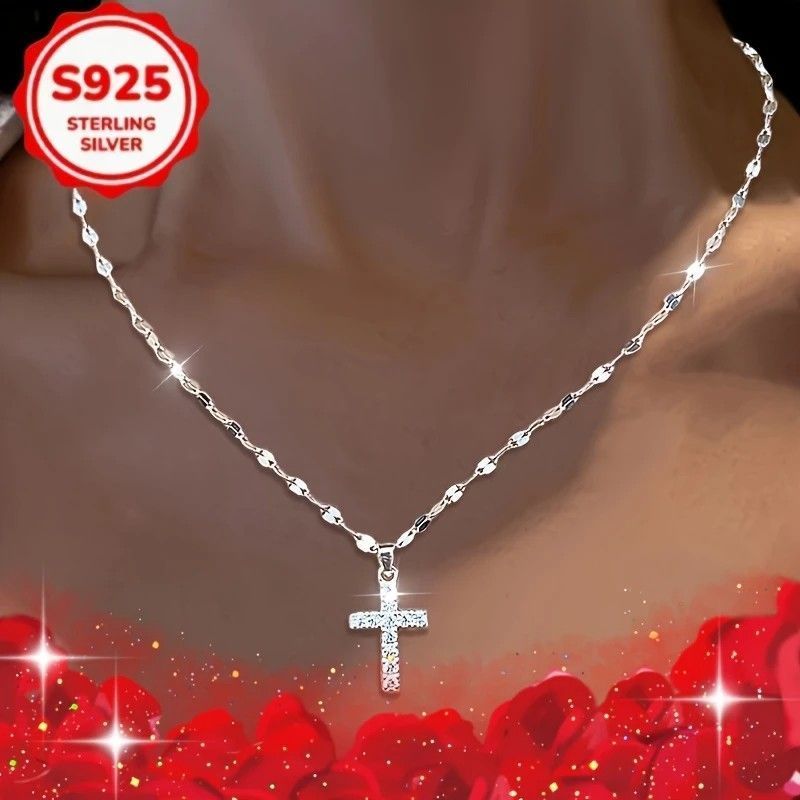 925 シルバー ネックレス 2点セット レディース クロス ペンダント 