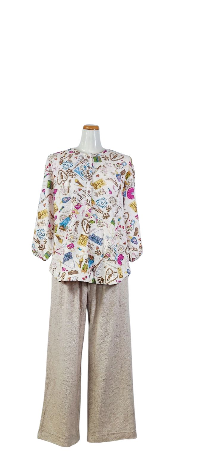 春物 鴨居羊子 TUNIC 7分袖半開 パイルジャガードシャンゼリゼ 46505