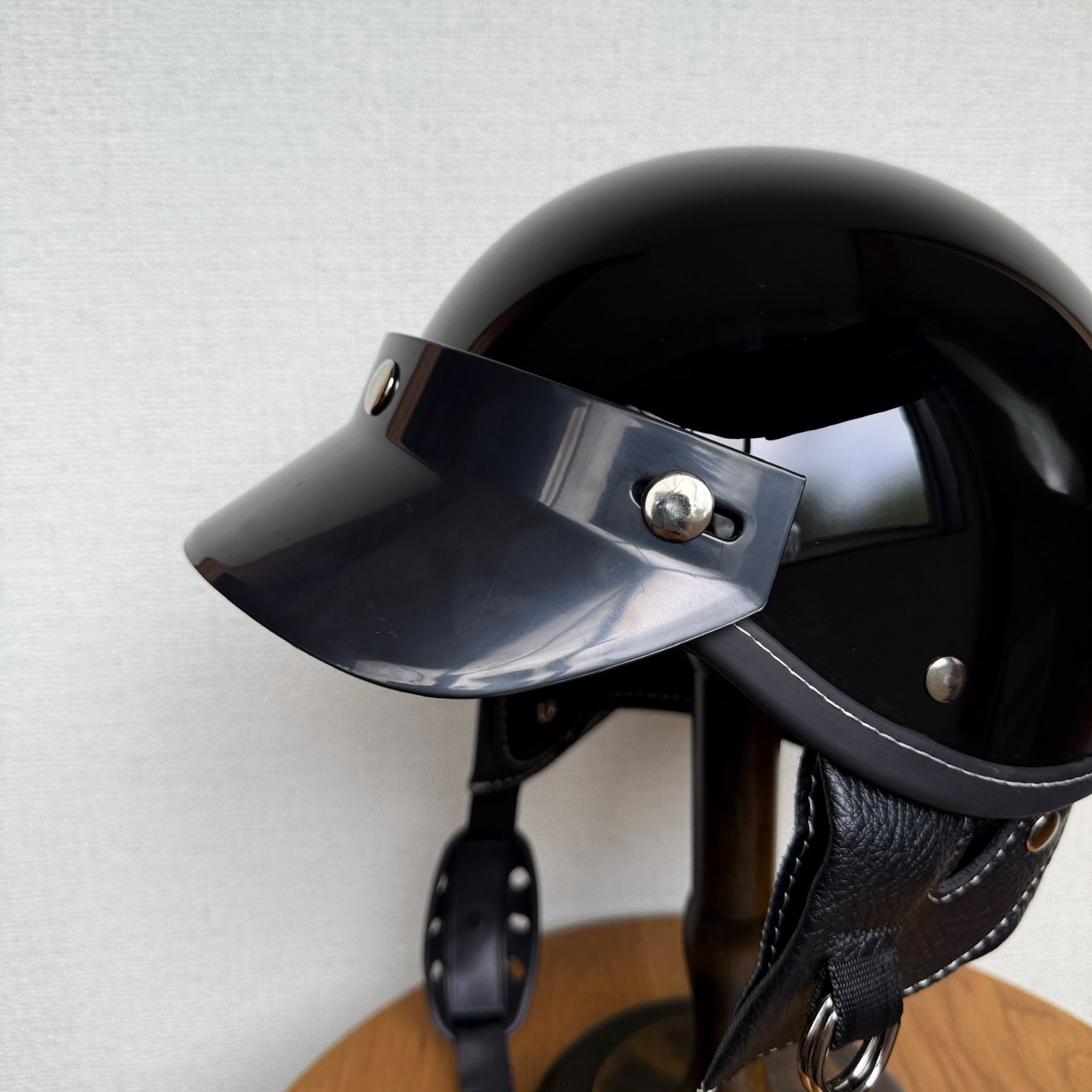 ハーフヘルメット ブラック ショーティー 半キャップ コルク半