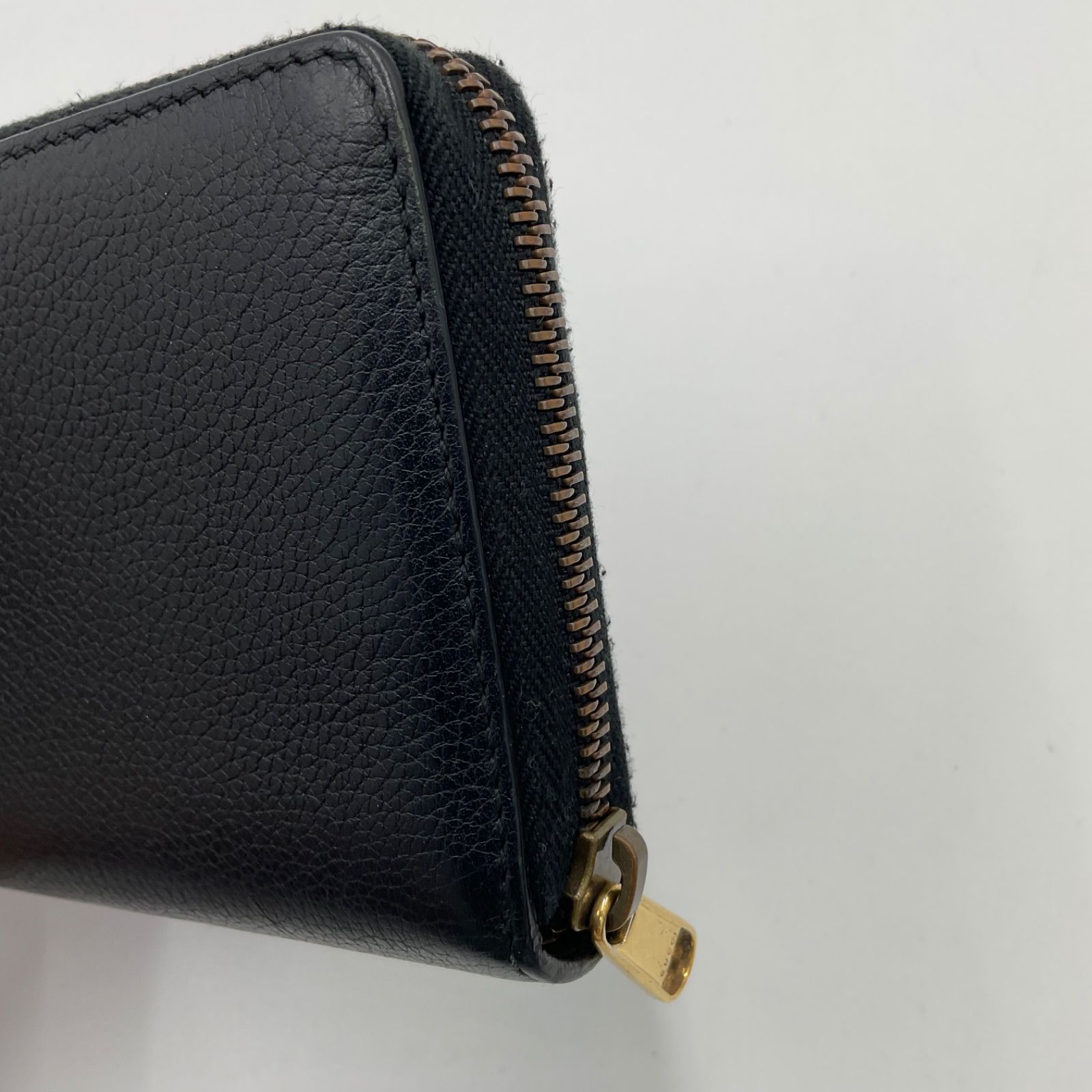 GUCCI メンズ ラウンドファスナー長財布 GUCCI ロゴ ウェビング 