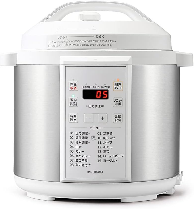 未使用 電気圧力鍋　ホワイト　6L アイリスオーヤマ IRIS OHYAMA 電気圧力鍋 6L アイリスオーヤマ 圧力鍋 電気 大