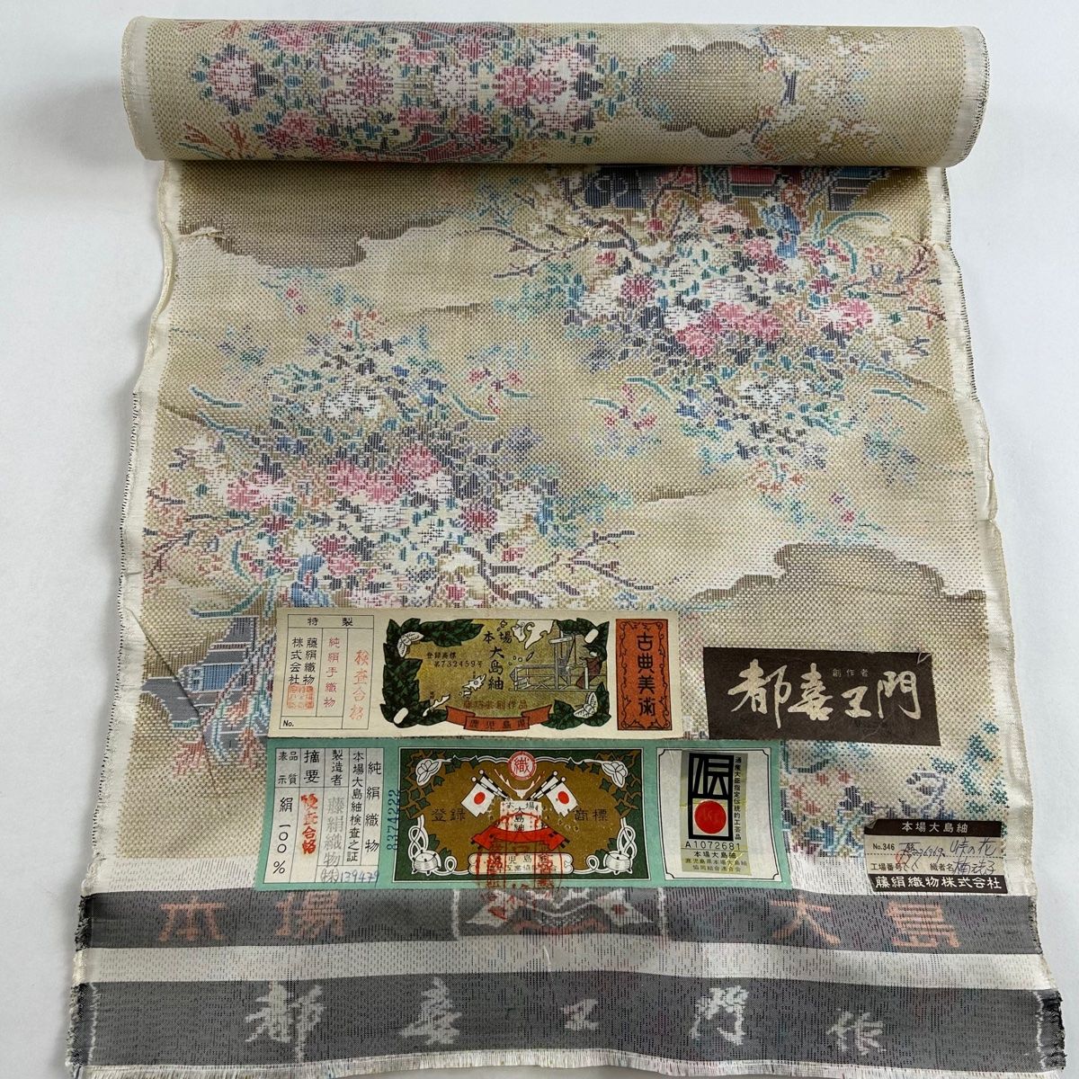 ワンパターン 反物 逸品 正絹 【中古】