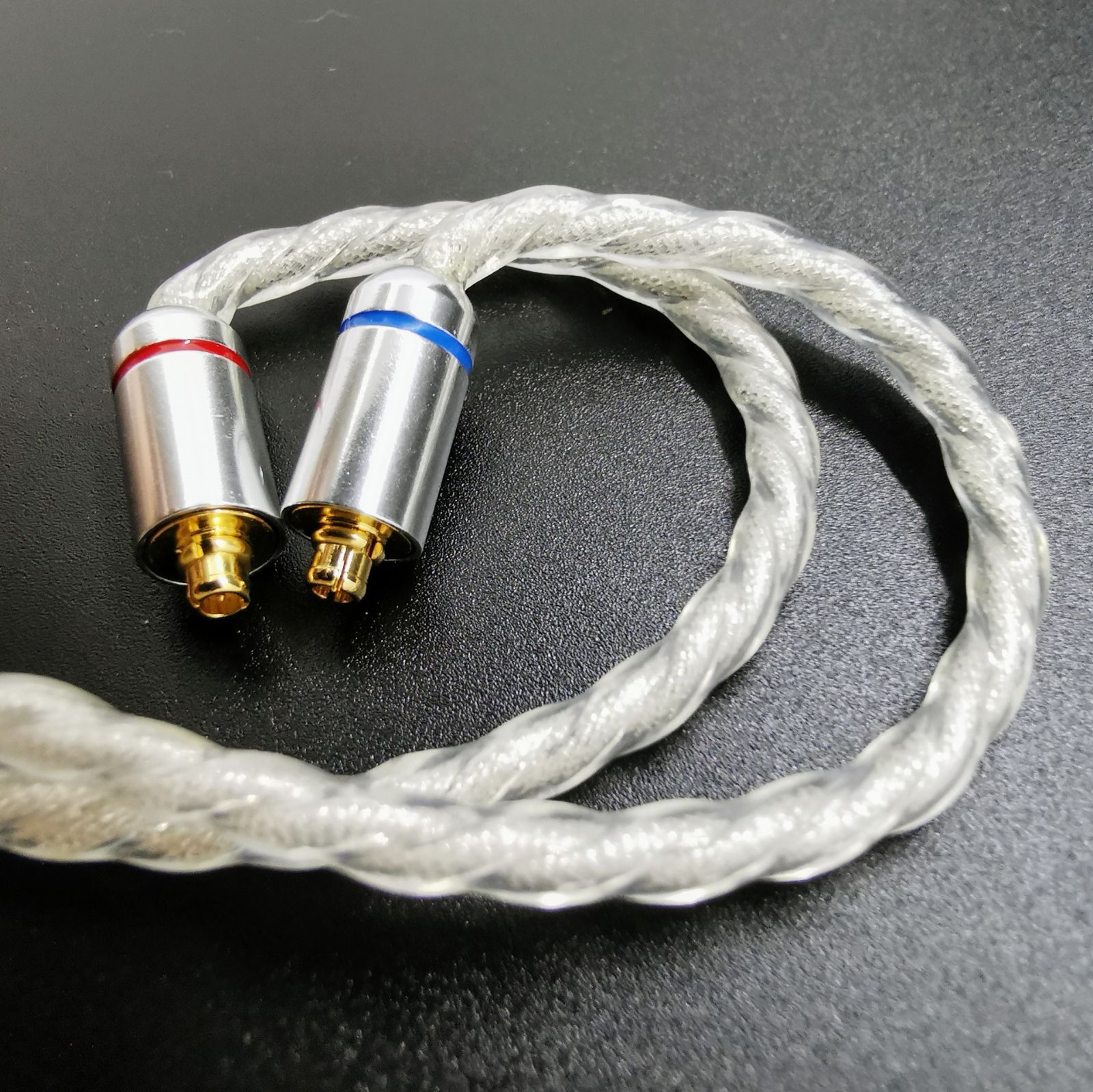 1点のみ】7N粒子単結晶銅銀メッキ リッツ構造ケーブルMMCX4.4mm L