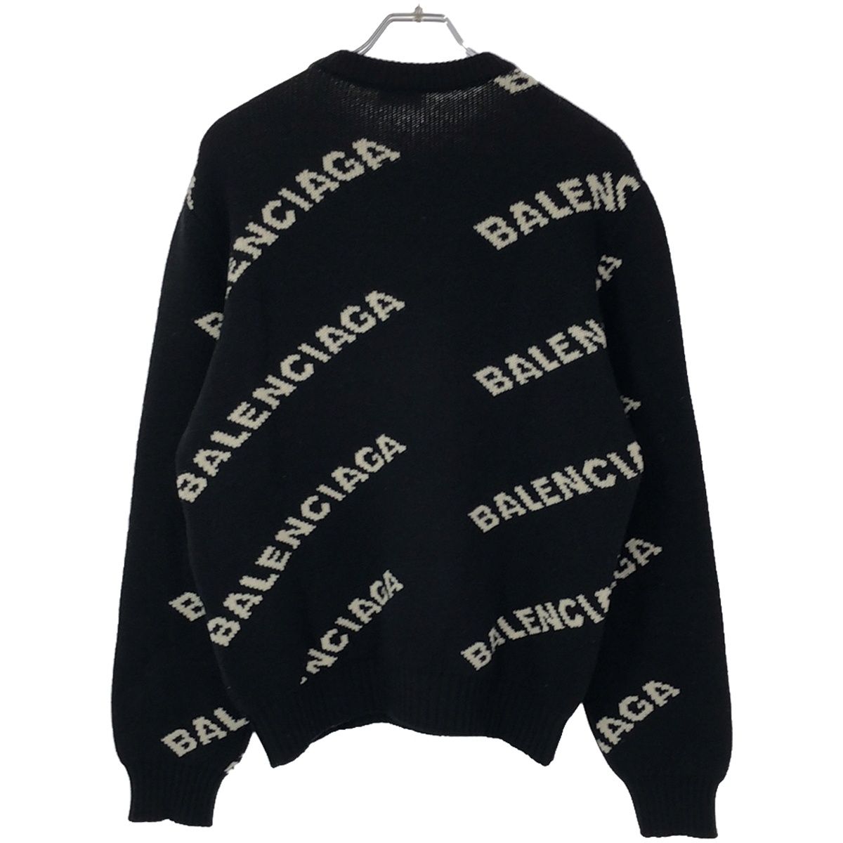BALENCIAGA バレンシアガ 18AW オールオーバーロゴクルーネックニット 
