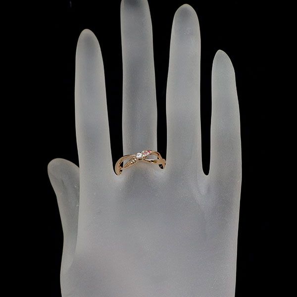 K10PG サファイアリング F*4様 現行品 K10PG クロス ピンクサファイア